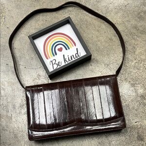 Vintage Brown Leather Crossbody Bag